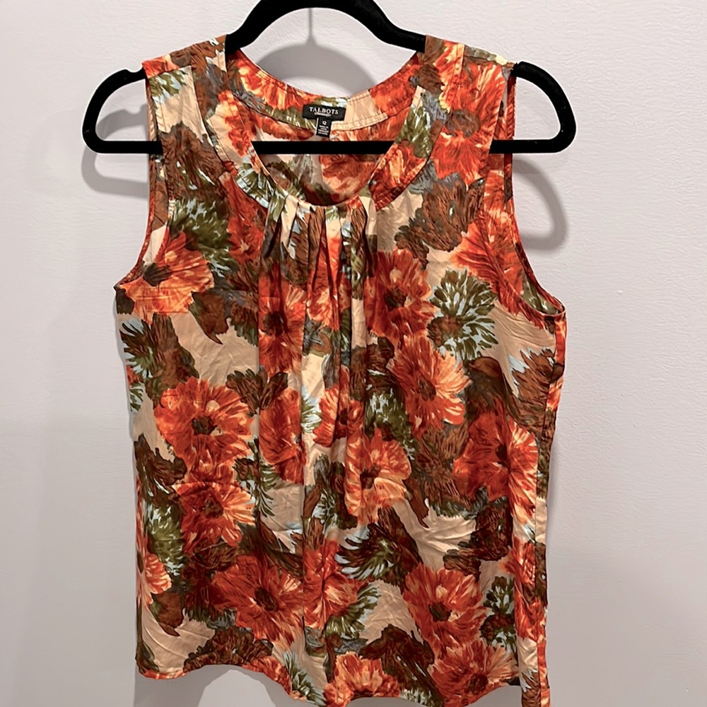 Talbots silk sleeveless blouse size 12